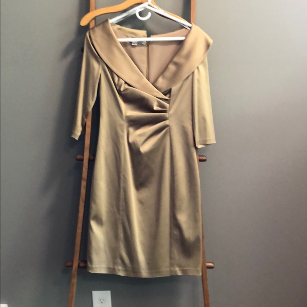 Gold Kay Unger dress